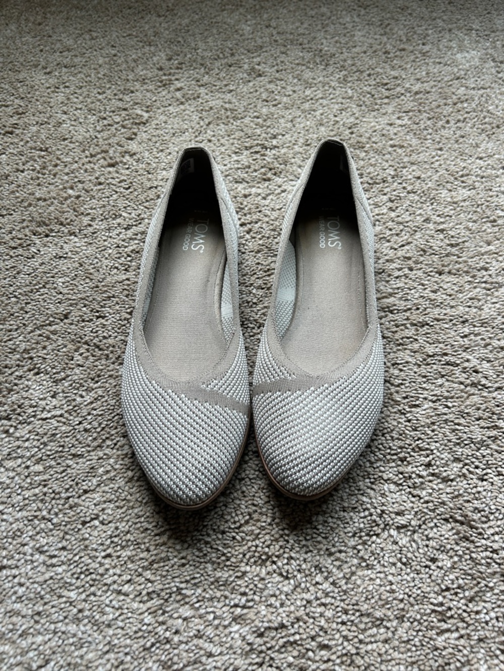 TOMS Jutti Neat Taupe Knit Flat